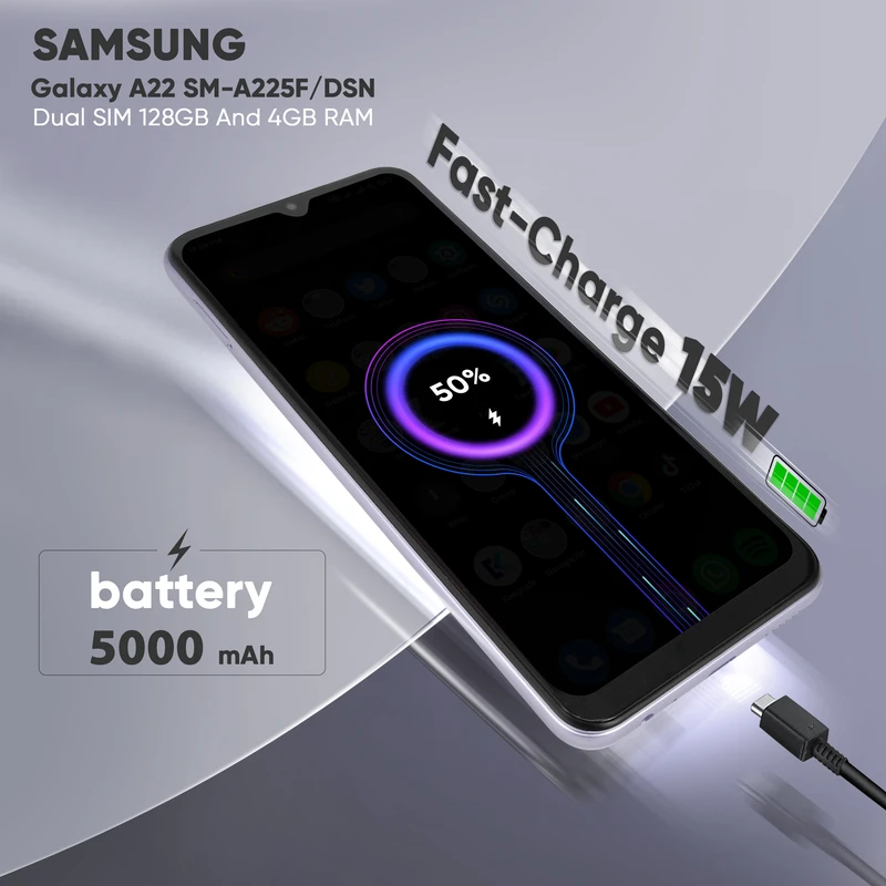 گوشی موبایل سامسونگ مدل Galaxy A22 SM-A225F/DSN دو سیم کارت ظرفیت 128 گیگابایت و رم 4 گیگابایت، تصویر 11