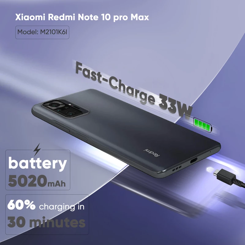 گوشی موبایل شیائومی مدل Redmi Note 10 pro Max M2101K6I دو سیم‌ کارت ظرفیت 128 گیگابایت و رم 6 گیگابایت، تصویر 20