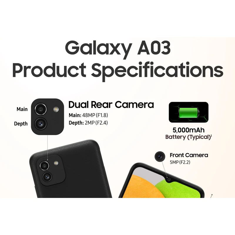 گوشی موبایل سامسونگ مدل Galaxy A03 SM-A035F/DS دو سیم‌ کارت ظرفیت 128 گیگابایت و رم 4 گیگابایت، تصویر 6