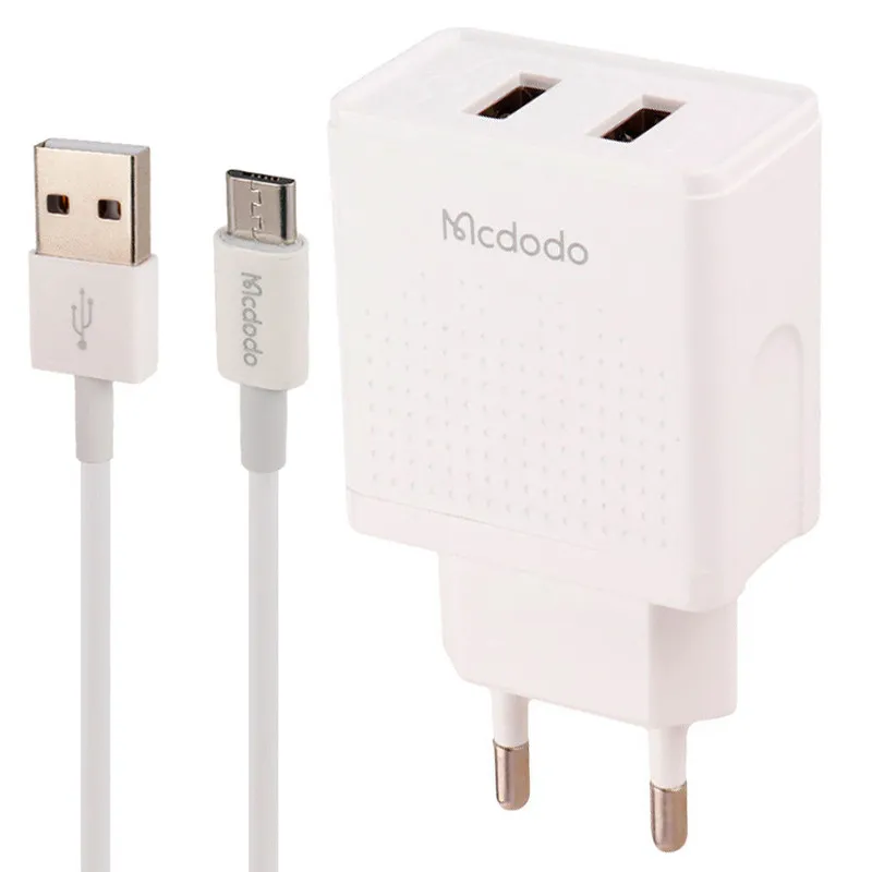 شارژر دیواری فست شارژ Mcdodo CH-3971 2Port 2.4A 12W + کابل میکرو یو اس بی، تصویر 2
