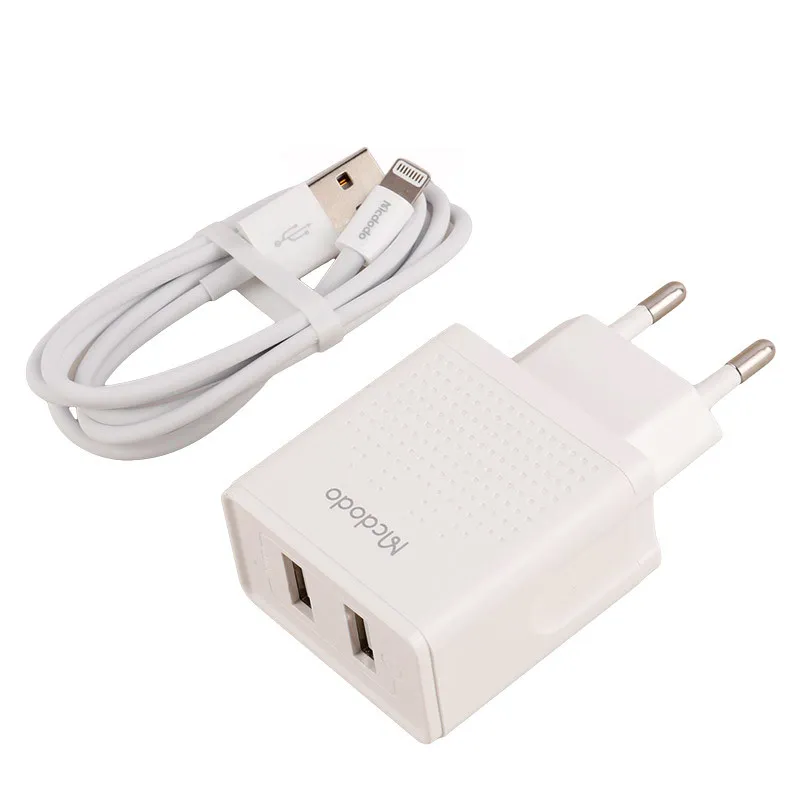 شارژر دیواری فست شارژ Mcdodo CH-3970 2Port 2.4A 12W + کابل آیفونی، تصویر 7