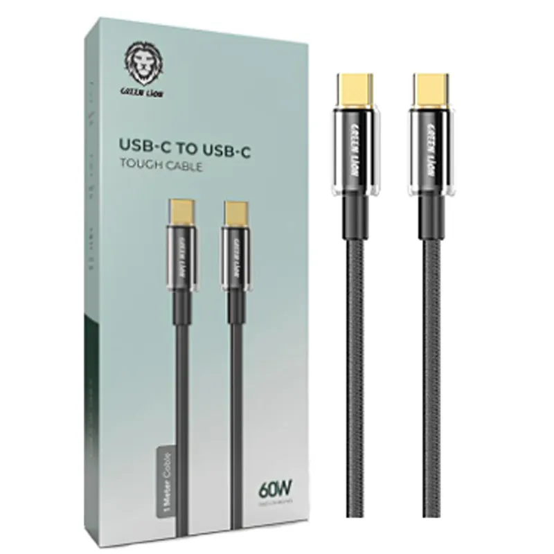 کابل تبدیل فست شارژ Green Lion GNTPTGH60CTCBK Type-C To Type-C PD 60W 1m، تصویر 5