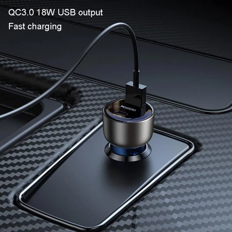 شارژر فندکی فست شارژ Yesido Y52 3.4A QC3.0 PD 30W، تصویر 6