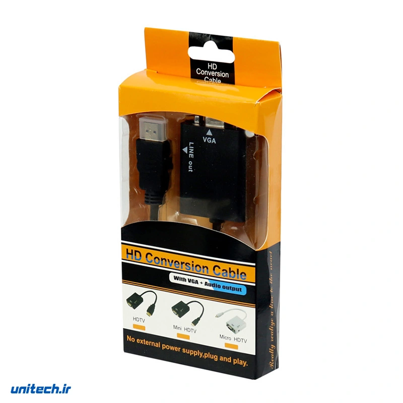 تبدیل HDMI به VGA + کابل صدا