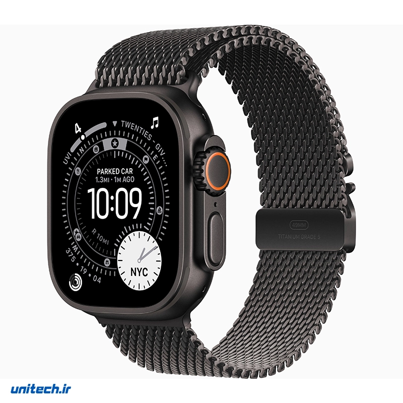 ساعت هوشمند 49 میلی‌متری اپل مدل Ultra 3 Black Titanium با بند Titanium Milanese Loop