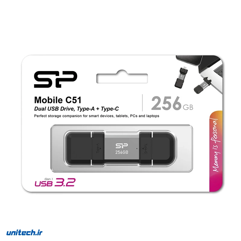 فلش مموری USB 3.2 سیلیکون پاور مدل C51 ظرفیت 256 گیگابایت، تصویر 4