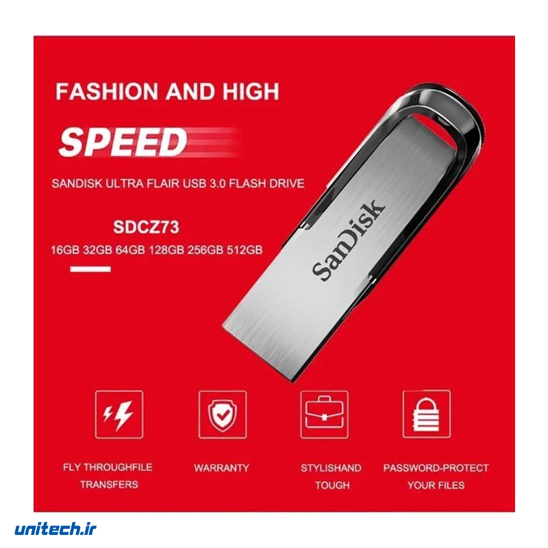 فلش مموری سن دیسک مدل Ultra Flair CZ73 ظرفیت 256 گیگابایت، تصویر 5