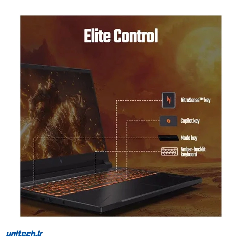 لپ تاپ 16 اینچی ایسر مدل Nitro V 16 ANV16-71-760Q-i7 14650HX-16GB DDR5 5600MHz-512GB SSD-RTX4050-FHD 165Hz، تصویر 8