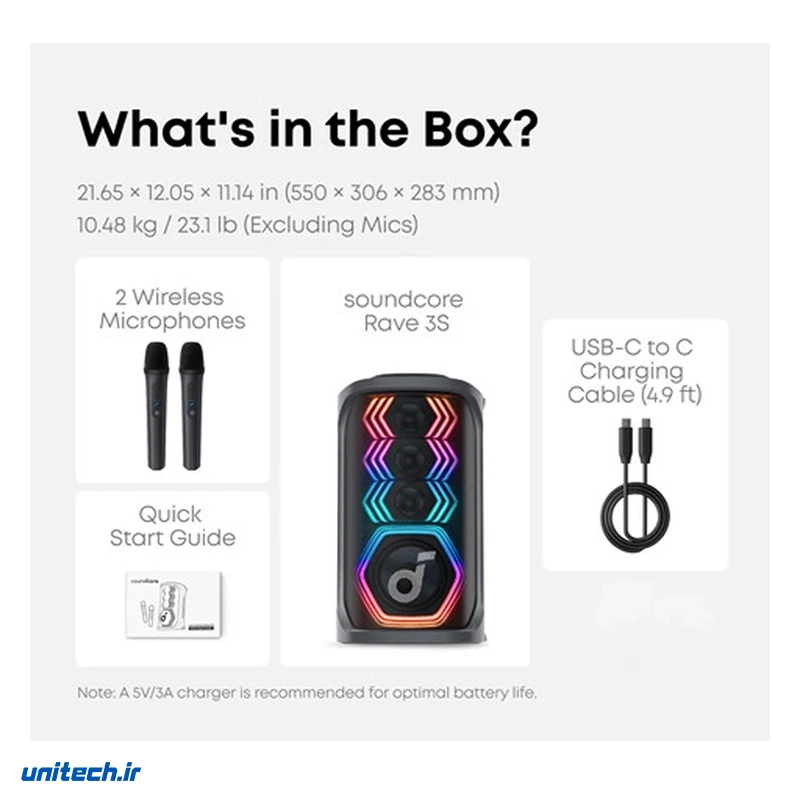 اسپیکر بلوتوثی انکر مدل soundcore Rave 3S، تصویر 7