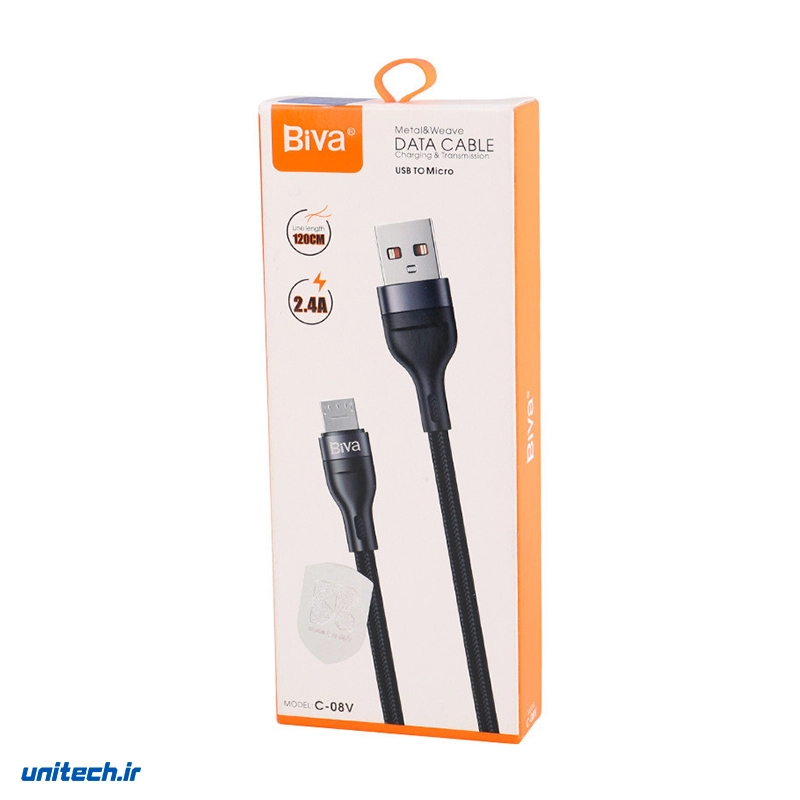 کابل میکرو یو اس بی 2.4 آمپر بیوا C-08V طول 1.2 متر، تصویر 2