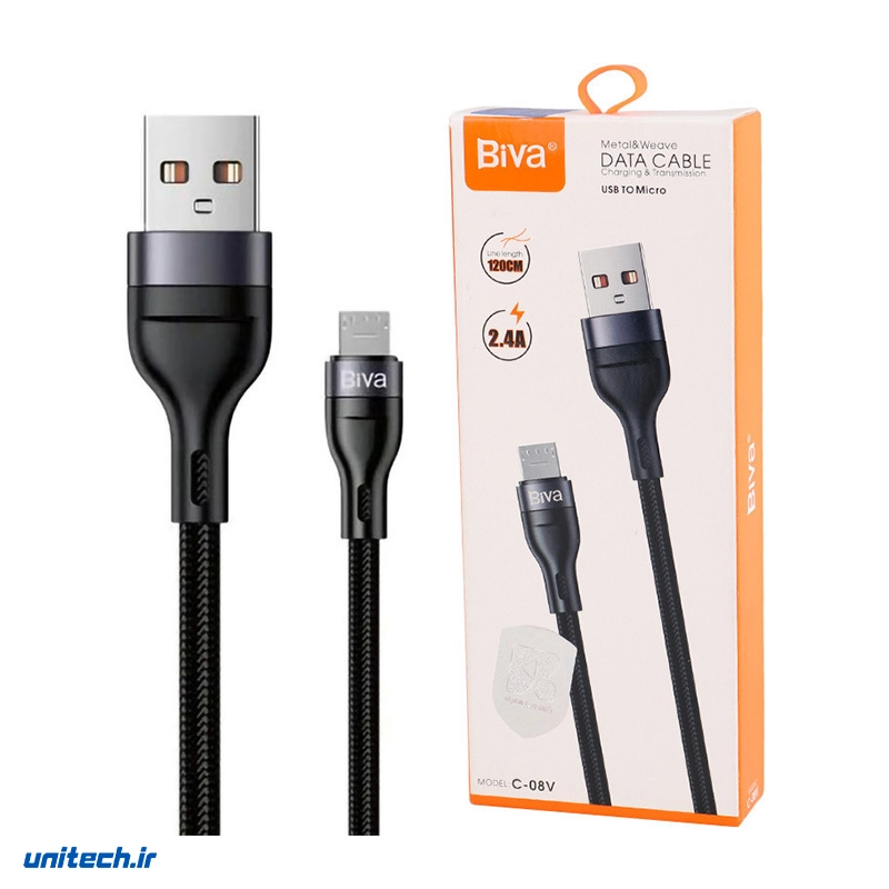 کابل میکرو یو اس بی 2.4 آمپر بیوا C-08V طول 1.2 متر، تصویر 4