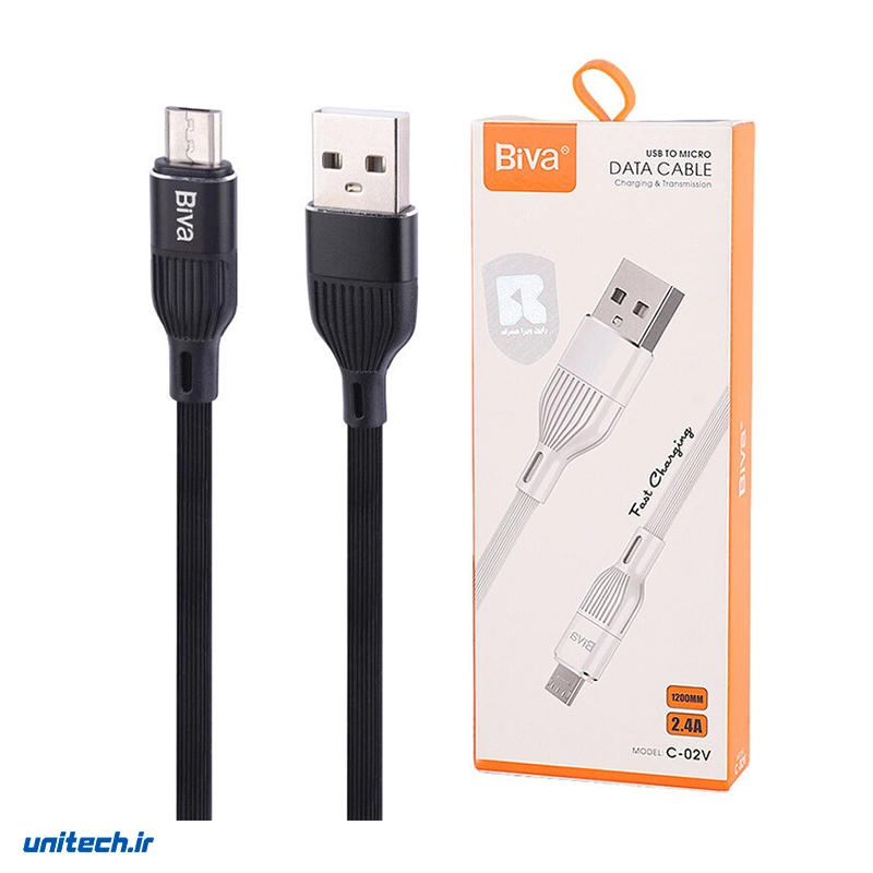 کابل میکرو یو اس بی فست شارژ 2.4 آمپر بیوا C-02V طول 1.2 متر، تصویر 3