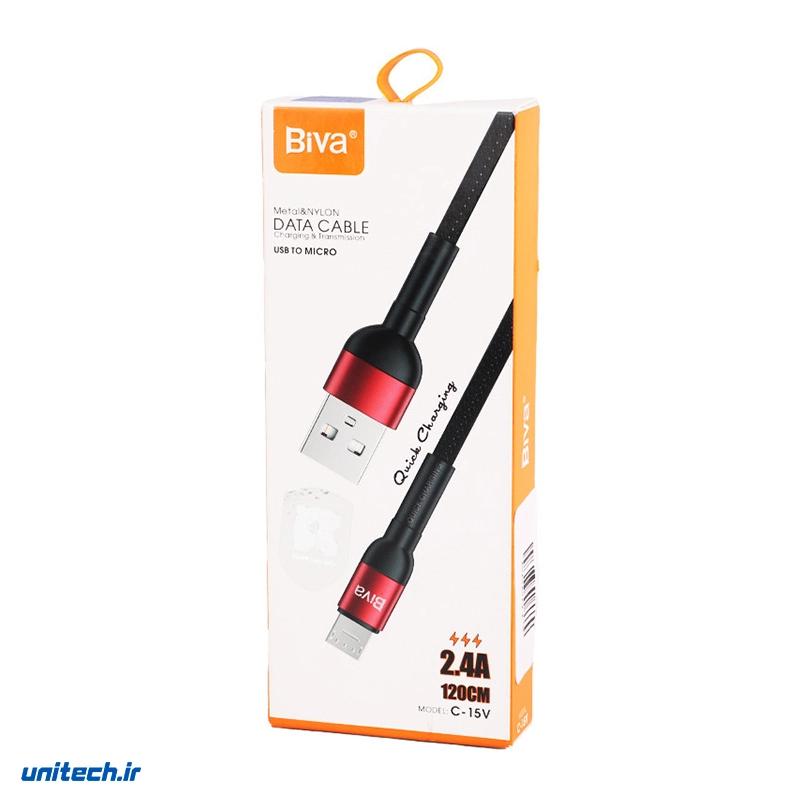 کابل میکرو یو اس بی فست شارژ 2.4 آمپر بیوا C-15V طول 1.2 متر، تصویر 2