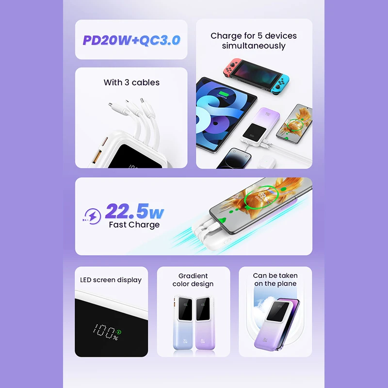 پاوربانک یوسمز مدل CD193 ظرفیت 10000 میلی‌آمپر ساعت، تصویر 8