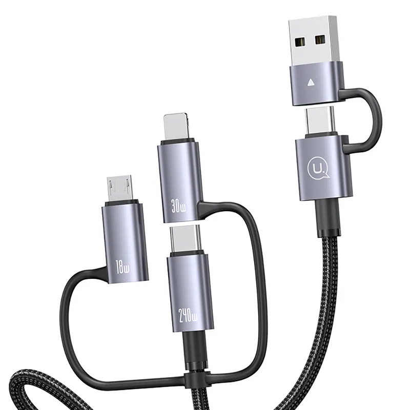 کابل تبدیل USB/USB-C به MicroUSB/Lightning/USB-C یوسمز مدل SJ737 طول 1.2 متر، تصویر 5