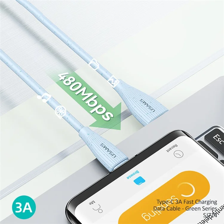 کابل تایپ سی فست شارژ یوسمز مدل SJ714، تصویر 3