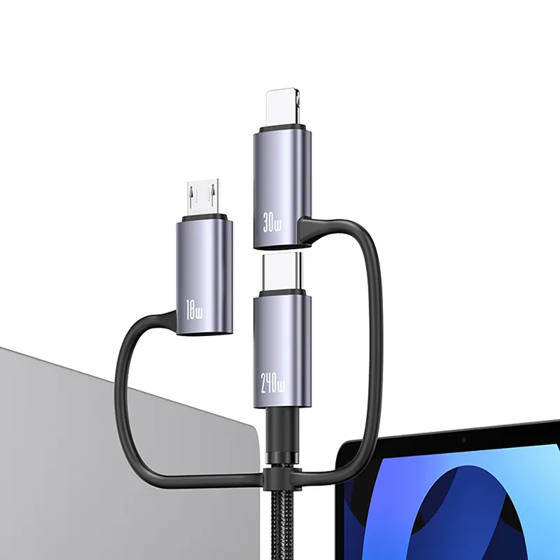 کابل تبدیل USB/USB-C به MicroUSB/Lightning/USB-C یوسمز مدل SJ737 طول 1.2 متر، تصویر 4