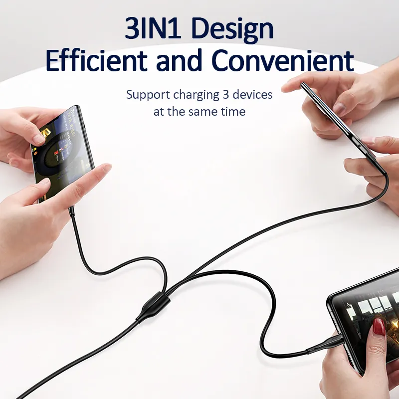 کابل تبدیل USB به microUSB، لایتنینگ و USB-C یوسمز مدل US-SJ374 U38 طول 1 متر، تصویر 4