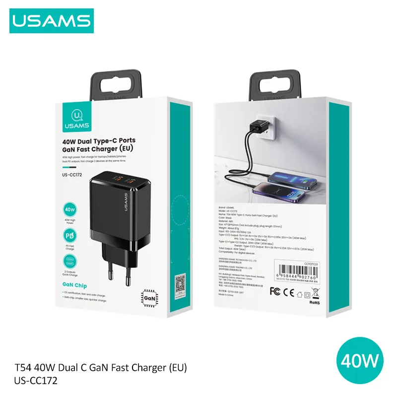 شارژر دیواری یوسمز مدل US-CC172 توان 40 وات، تصویر 8