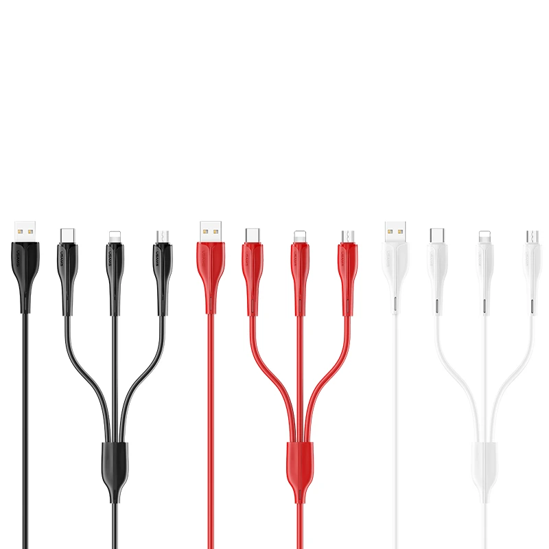کابل تبدیل USB به microUSB، لایتنینگ و USB-C یوسمز مدل US-SJ374 U38 طول 1 متر، تصویر 2