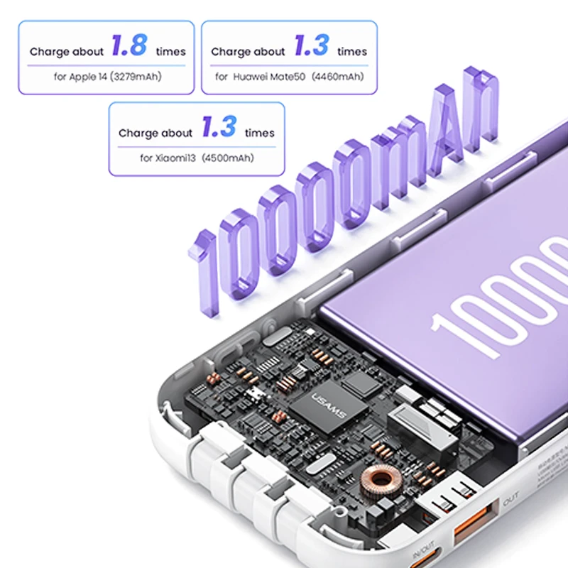پاوربانک یوسمز مدل CD193 ظرفیت 10000 میلی‌آمپر ساعت، تصویر 4