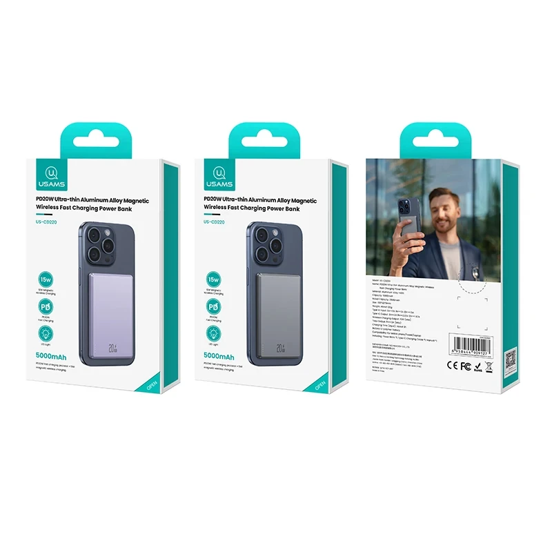 پاوربانک مگ‌سیف یوسمز مدل US-CD220 ظرفیت 5000 میلی‌آمپر ساعت، 20 وات، تصویر 7