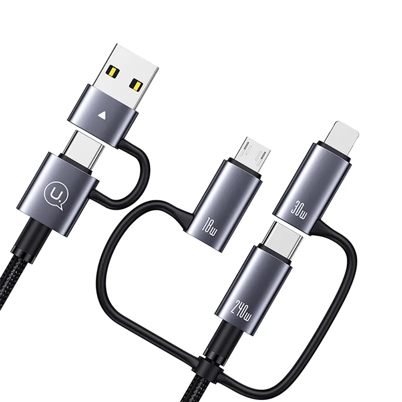 کابل تبدیل USB/USB-C به MicroUSB/Lightning/USB-C یوسمز مدل SJ737 طول 1.2 متر، تصویر 3
