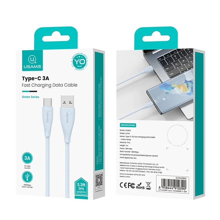 کابل تایپ سی فست شارژ یوسمز مدل SJ714، تصویر 2