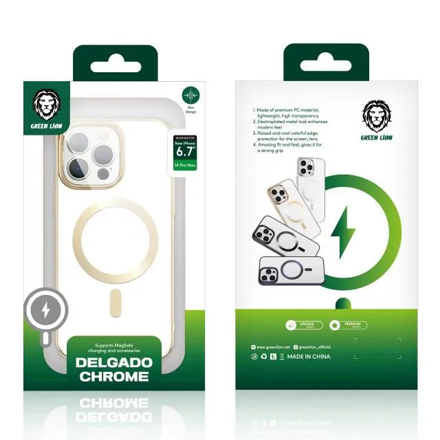 قاب محافظ مگ سیف گرین لاین آیفون Apple iPhone 14 Pro Green Lion Delgado Chrome، تصویر 5