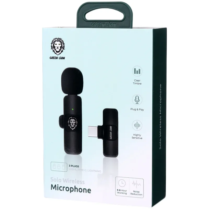 میکروفون یقه ای بی سیم Green Lion Solo GNSOLOWMICBK Type-C، تصویر 16