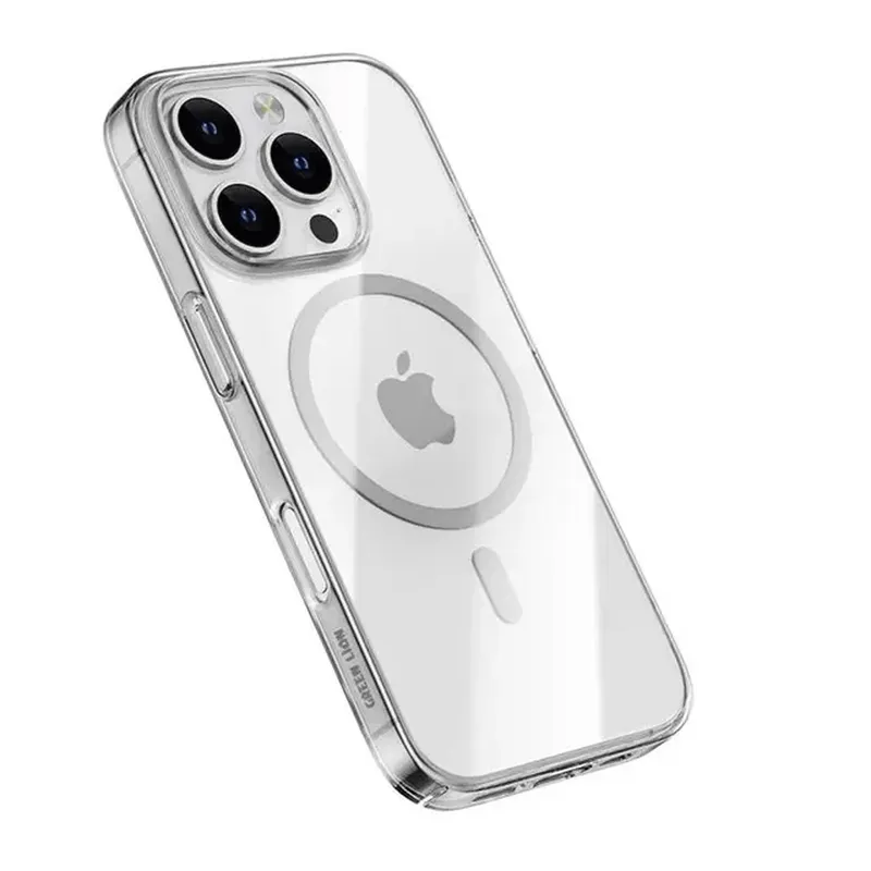 قاب محافظ مگ سیف گرین لاین آیفون Apple iPhone 16 Green Lion Magsafe Delgado Clear Case، تصویر 3
