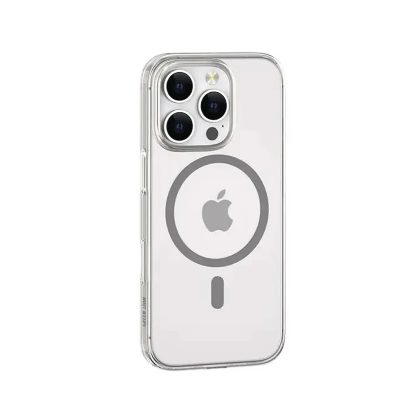 قاب محافظ مگ سیف گرین لاین آیفون Apple iPhone 16 Pro Green Lion Magsafe Delgado Clear Case