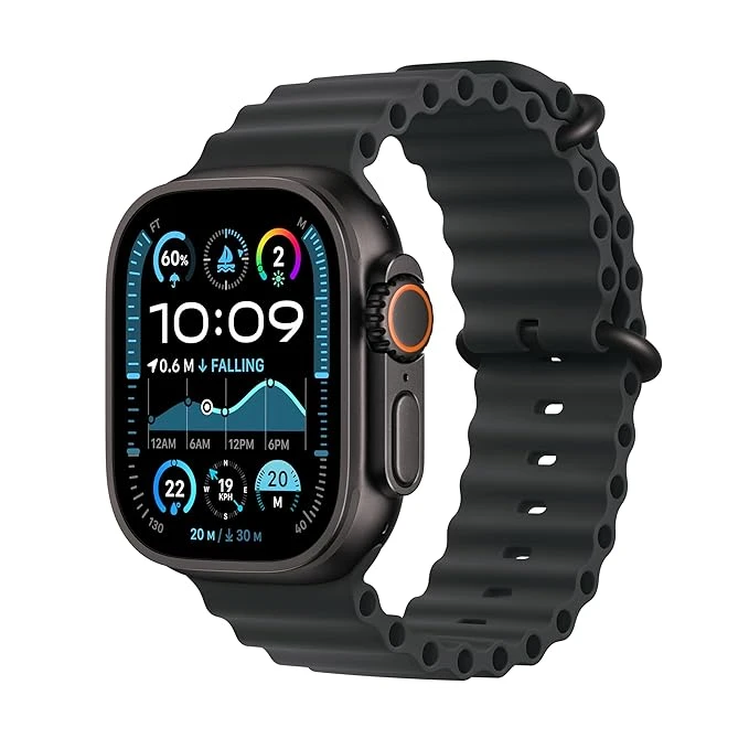 ساعت هوشمند 49 میلی‌متری اپل مدل Ultra 2 Black Titanium Case Ocean Band
