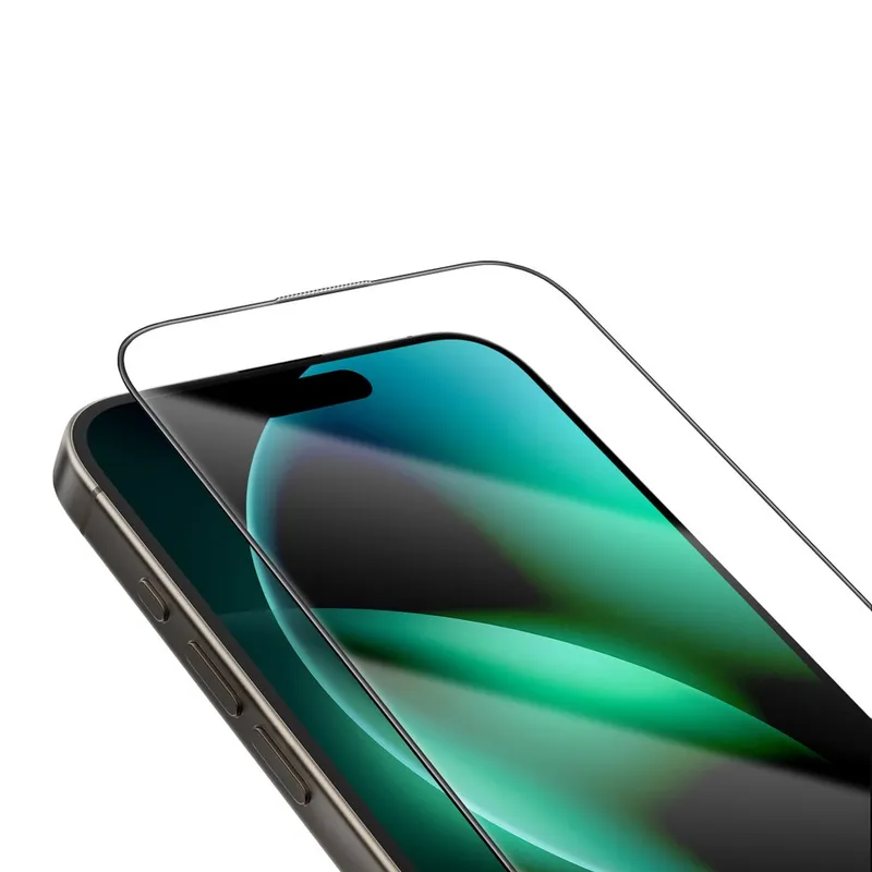 گلس تمام صفحه تمام چسب آیفون گرین لاین Apple iPhone 16 Pro Max Green Lion 9H Steve، تصویر 3