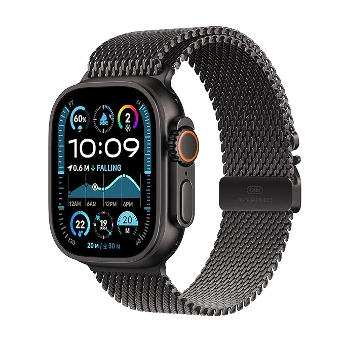 ساعت هوشمند 49 میلی‌متری اپل مدل Ultra 2 Black Titanium Case Milanese Loop