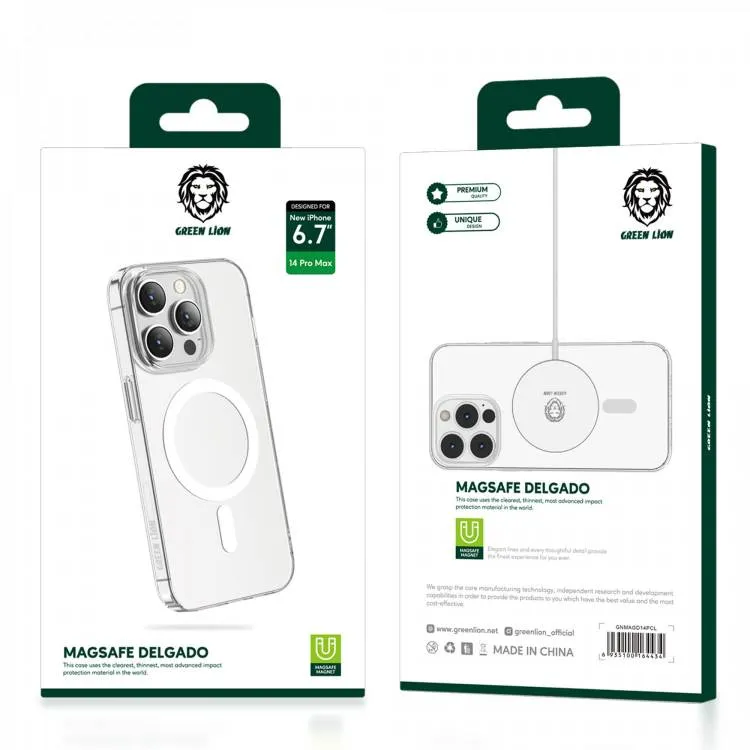 قاب محافظ مگ سیف گرین لاین آیفون Apple iPhone 16 Green Lion Magsafe Delgado Clear Case، تصویر 7