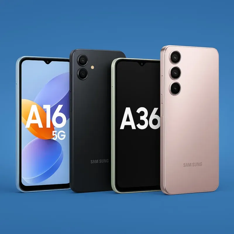 مقایسه Galaxy A16، A26، A36 و A56 راهنمای خرید گوشی سامسونگ از فروشگاه یونیتک
