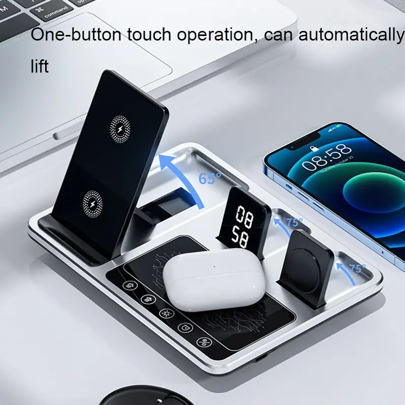 شارژر رومیزی گرین لاین مدل Wireless-Ch station 4 in 1، تصویر 6