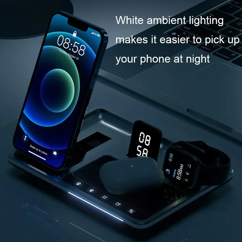 شارژر رومیزی گرین لاین مدل Wireless-Ch station 4 in 1، تصویر 7