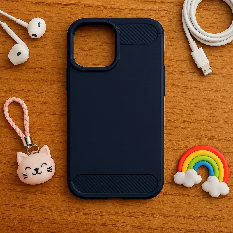 قاب مدل Fiber Carbon ژله ای گوشی اپل مدل phone 14 Pro، تصویر 4