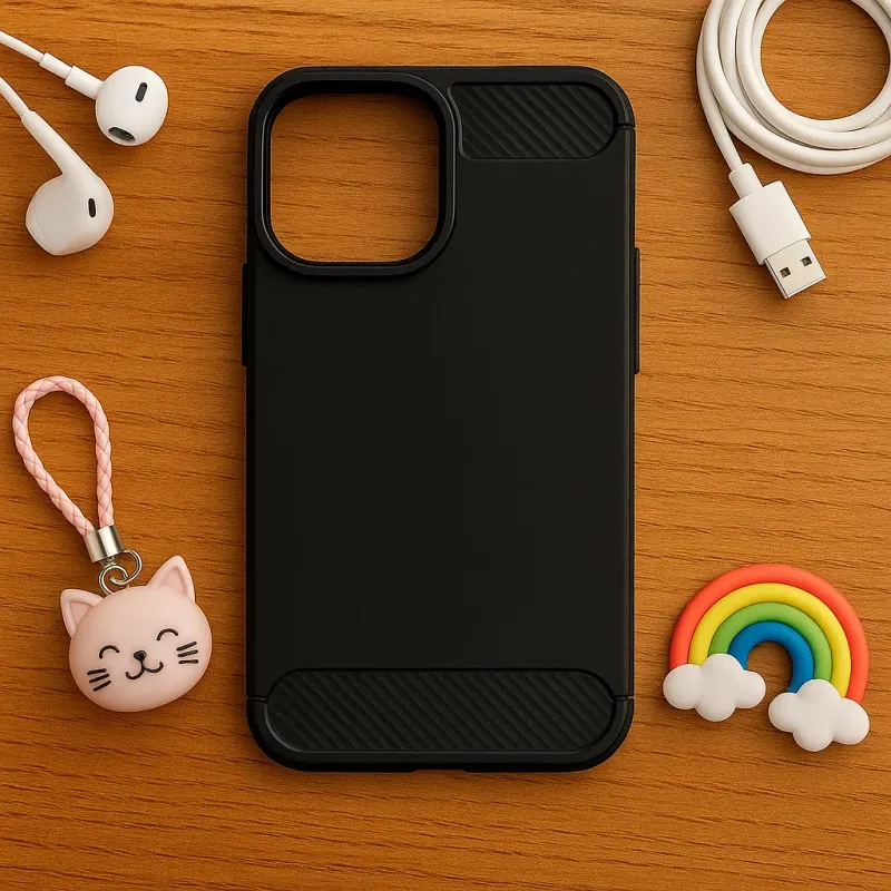 قاب مدل Fiber Carbon ژله ای گوشی اپل مدل phone 14 Pro، تصویر 3