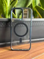 قاب مگ سیف طرح تیتانیوم شفاف مدل iphone 15 Pro Max