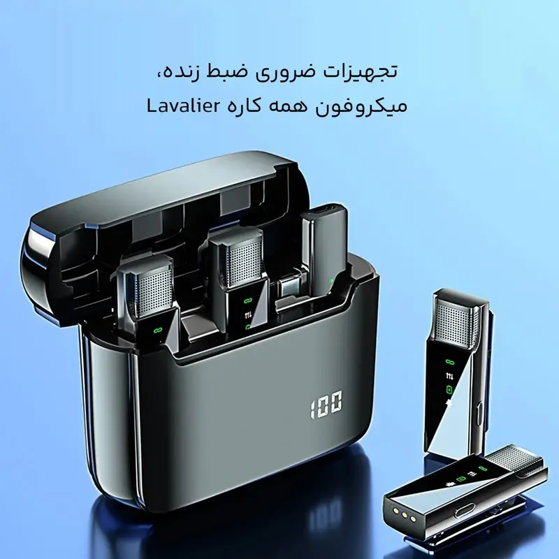 میکروفن بی سیم گرین لاین مدل 2in1 Digital Display Type-C، تصویر 7