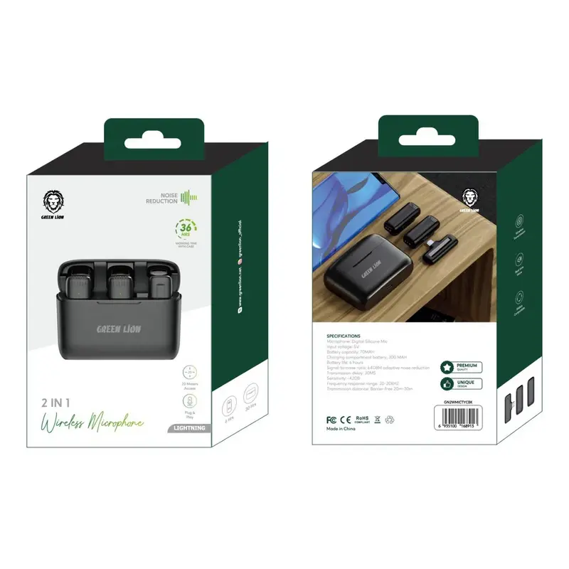 میکروفن یقه ای گرین لاین مدل 2in1 WIRELESS LITHTNING، تصویر 2