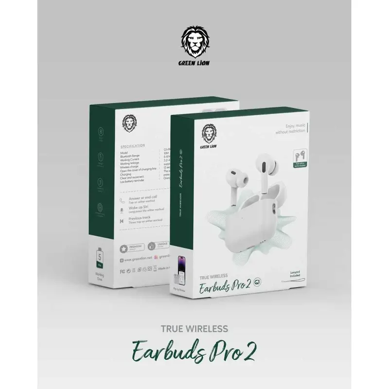 هدفون بلوتوثی گرین لاین مدل EARBUDS PRO2-G1 GN-TWSP2G1، تصویر 8
