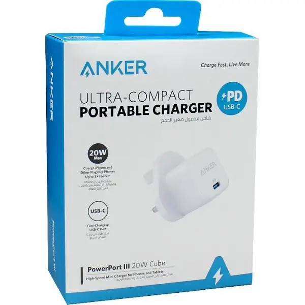 آداپتور شارژر انکر مدل powerport3 20w cube A2149، تصویر 6
