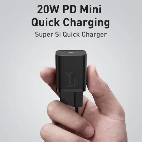 آداپتور شارژر بیسوس مدل Super Si 20W همراه با کابل لایتنینگ، تصویر 3