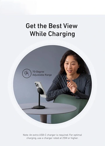 شارژر رومیزی انکر مدل MagGo Wireless Charging به همراه کابل USB-C به طول 1.5 متر، تصویر 3