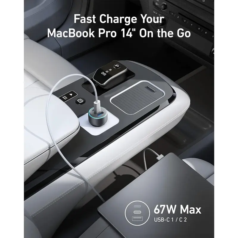 شارژر فندکی 67 وات انکر مدل A2731 به همراه کابل USB-C، تصویر 4
