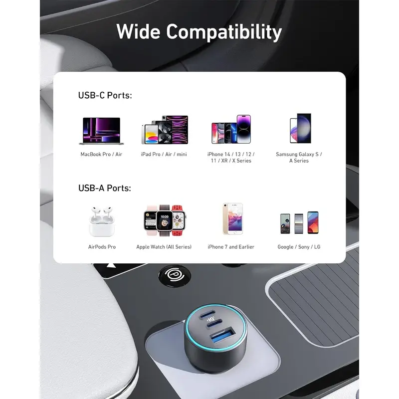 شارژر فندکی 67 وات انکر مدل A2731 به همراه کابل USB-C، تصویر 7